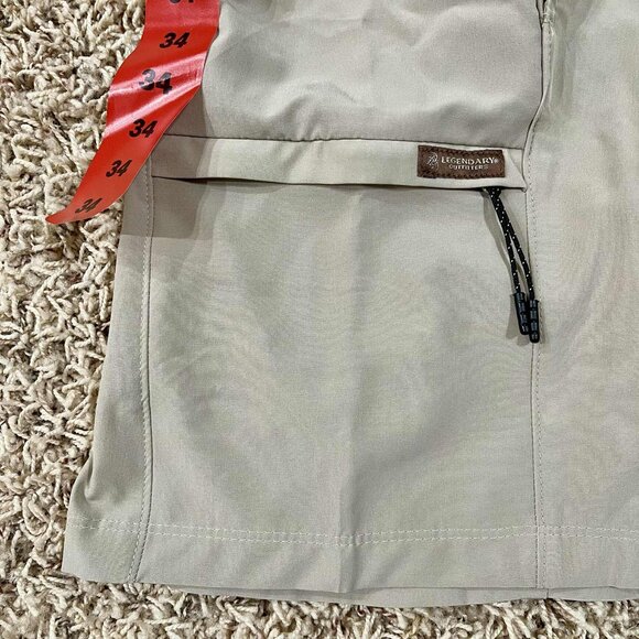 Legendary Outfitters Men’s Cargo Tech Shorts Tan, Size 34 (New) - Picture 8 of 11